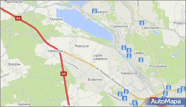mapa Ligota Łabędzka, Ligota Łabędzka na mapie Targeo