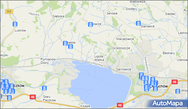 mapa Ligota Wielka gmina Otmuchów, Ligota Wielka gmina Otmuchów na mapie Targeo