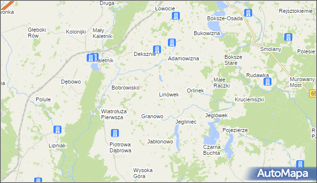 mapa Linówek gmina Krasnopol, Linówek gmina Krasnopol na mapie Targeo