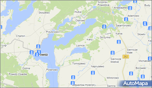 mapa Lipnica gmina Ostrowite, Lipnica gmina Ostrowite na mapie Targeo