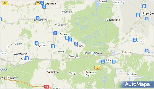 mapa Lipnik gmina Janów, Lipnik gmina Janów na mapie Targeo
