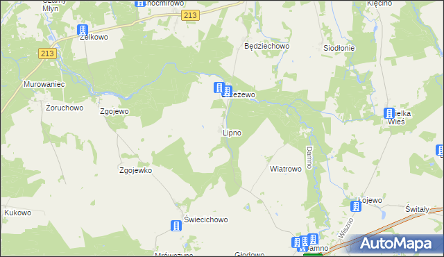 mapa Lipno gmina Główczyce, Lipno gmina Główczyce na mapie Targeo