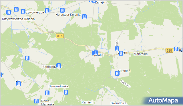 mapa Lipówka gmina Wyryki, Lipówka gmina Wyryki na mapie Targeo