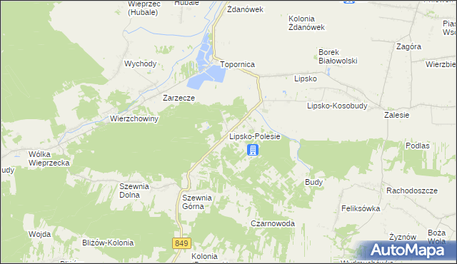 mapa Lipsko-Polesie, Lipsko-Polesie na mapie Targeo