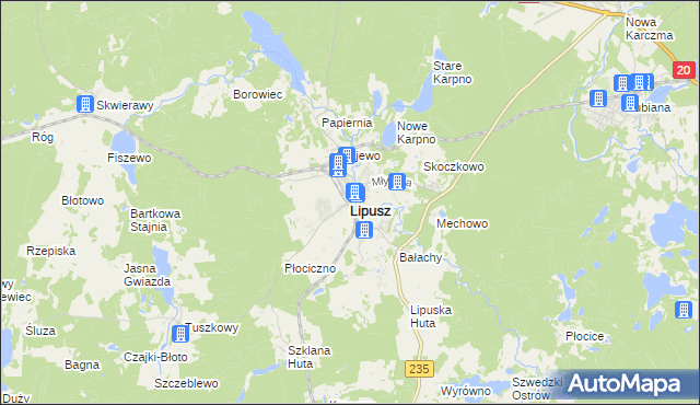 mapa Lipusz, Lipusz na mapie Targeo