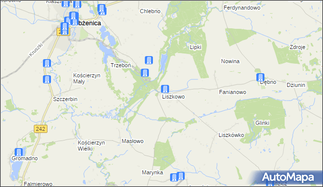 mapa Liszkowo gmina Łobżenica, Liszkowo gmina Łobżenica na mapie Targeo