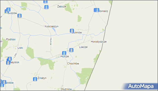 mapa Liwcze, Liwcze na mapie Targeo