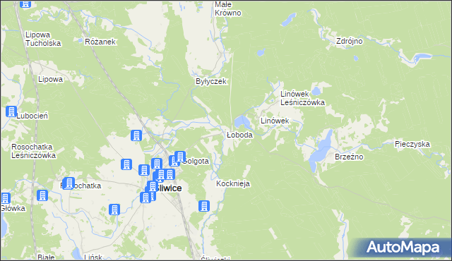 mapa Łoboda gmina Śliwice, Łoboda gmina Śliwice na mapie Targeo