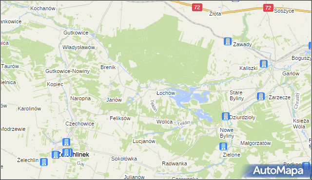 mapa Łochów gmina Żelechlinek, Łochów gmina Żelechlinek na mapie Targeo