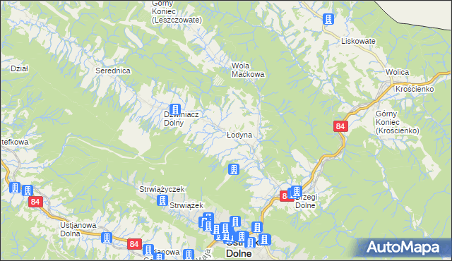 mapa Łodyna, Łodyna na mapie Targeo