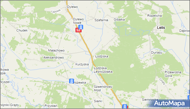 mapa Łodziska, Łodziska na mapie Targeo