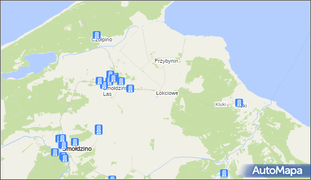 mapa Łokciowe, Łokciowe na mapie Targeo