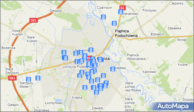 mapa Łomży, Łomża na mapie Targeo