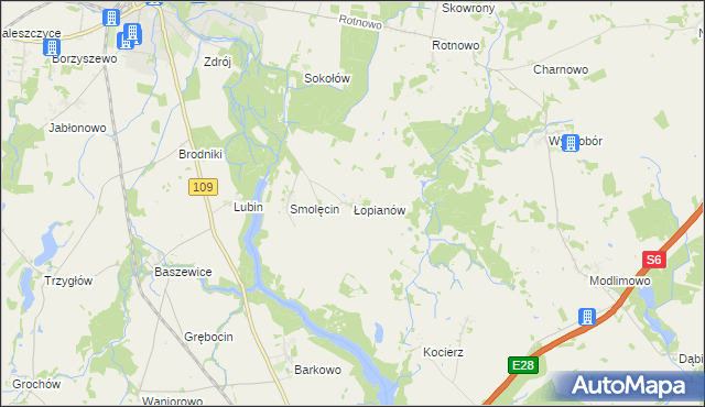 mapa Łopianów, Łopianów na mapie Targeo