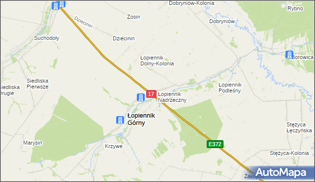 mapa Łopiennik Nadrzeczny, Łopiennik Nadrzeczny na mapie Targeo