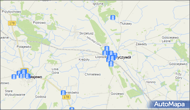 mapa Łopiszewo, Łopiszewo na mapie Targeo