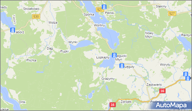 mapa Łopkajny, Łopkajny na mapie Targeo