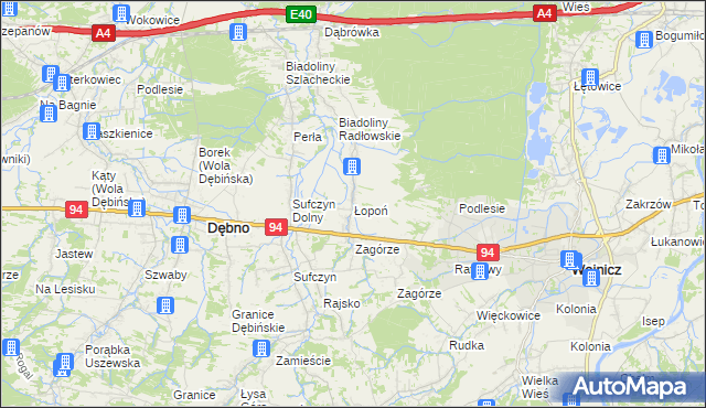 mapa Łopoń, Łopoń na mapie Targeo