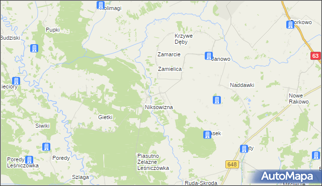 mapa Łosewo gmina Kolno, Łosewo gmina Kolno na mapie Targeo