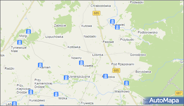 mapa Łosinka, Łosinka na mapie Targeo