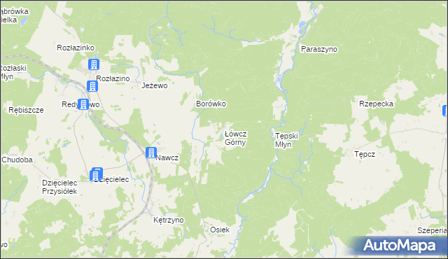 mapa Łówcz Górny, Łówcz Górny na mapie Targeo