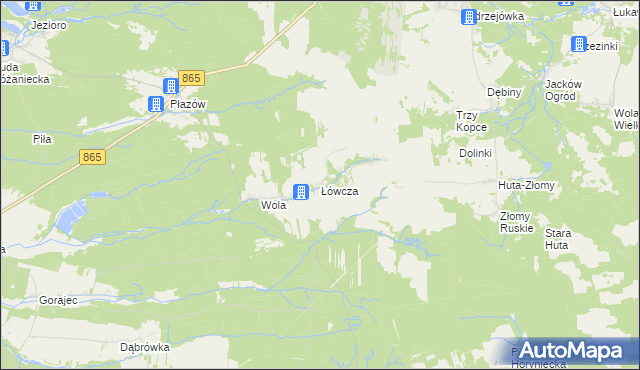 mapa Łówcza, Łówcza na mapie Targeo