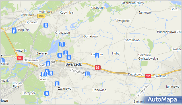 mapa Łowęcin, Łowęcin na mapie Targeo