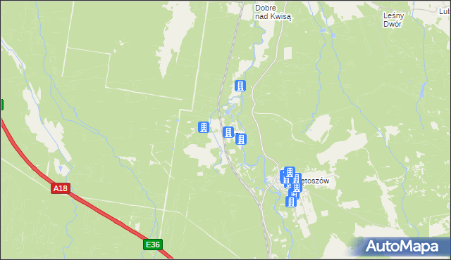 mapa Łozy gmina Żagań, Łozy gmina Żagań na mapie Targeo