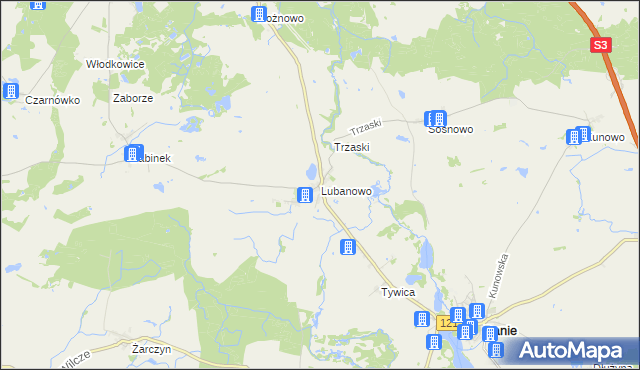 mapa Lubanowo, Lubanowo na mapie Targeo