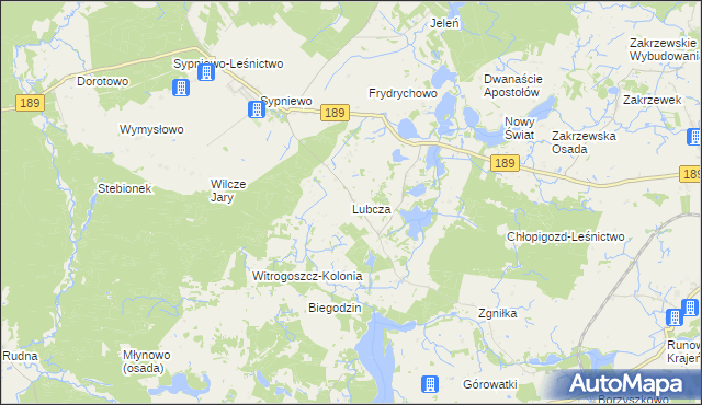 mapa Lubcza gmina Więcbork, Lubcza gmina Więcbork na mapie Targeo