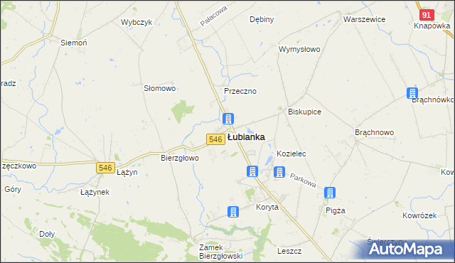 mapa Łubianka powiat toruński, Łubianka powiat toruński na mapie Targeo