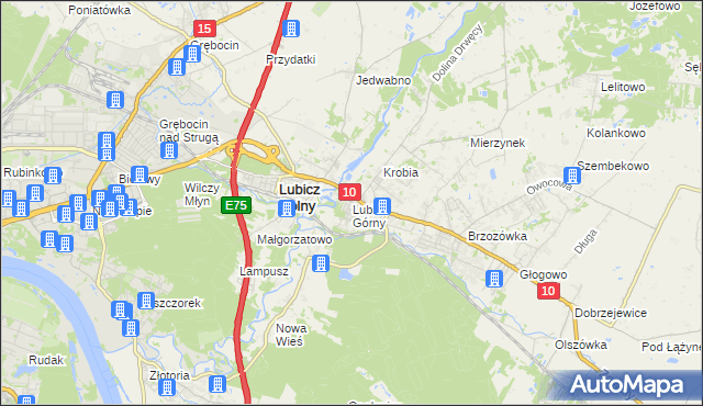 mapa Lubicz Górny, Lubicz Górny na mapie Targeo