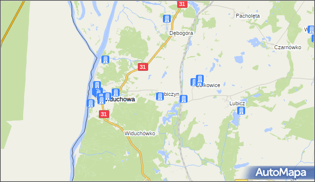 mapa Lubiczyn gmina Widuchowa, Lubiczyn gmina Widuchowa na mapie Targeo