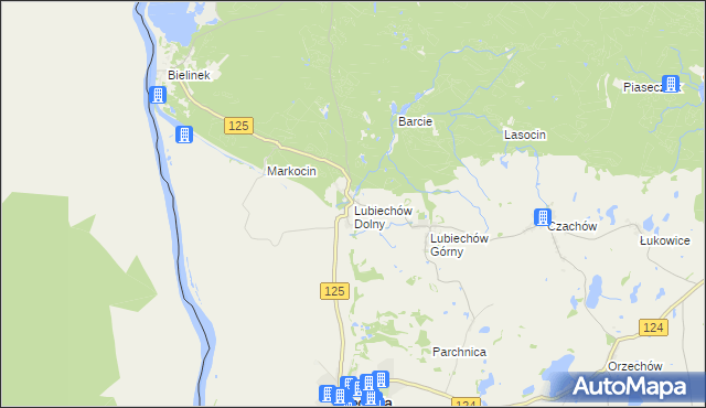 mapa Lubiechów Dolny, Lubiechów Dolny na mapie Targeo