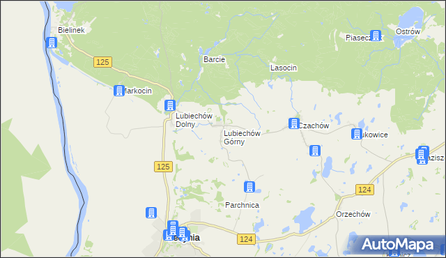 mapa Lubiechów Górny, Lubiechów Górny na mapie Targeo