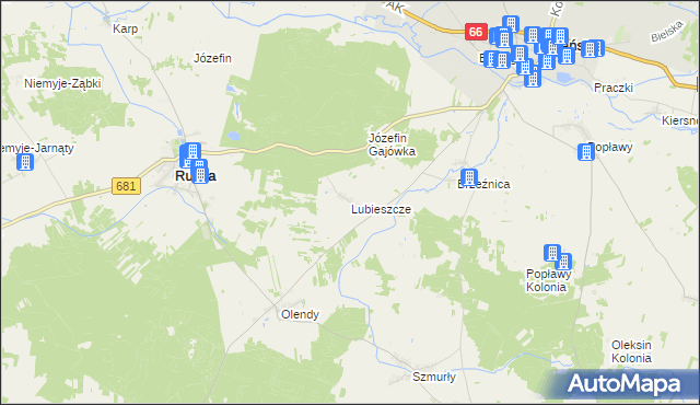 mapa Lubieszcze, Lubieszcze na mapie Targeo