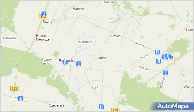 mapa Łubno gmina Jabłoń, Łubno gmina Jabłoń na mapie Targeo