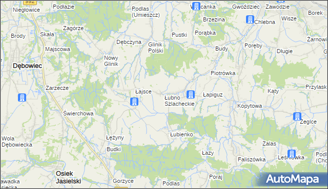 mapa Łubno Szlacheckie, Łubno Szlacheckie na mapie Targeo