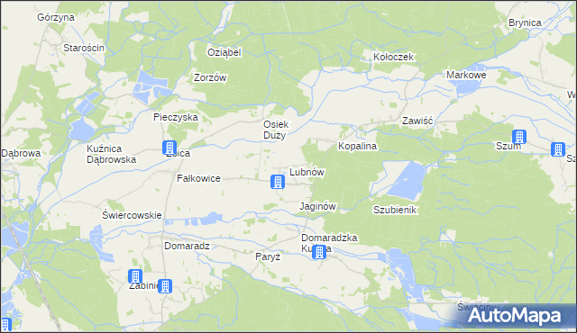 mapa Lubnów gmina Pokój, Lubnów gmina Pokój na mapie Targeo