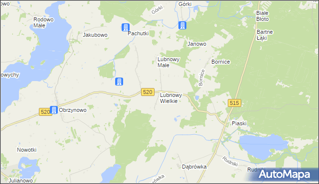 mapa Lubnowy Wielkie, Lubnowy Wielkie na mapie Targeo