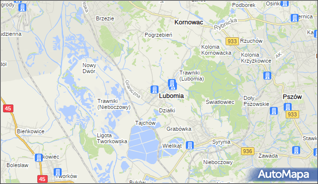 mapa Lubomia, Lubomia na mapie Targeo