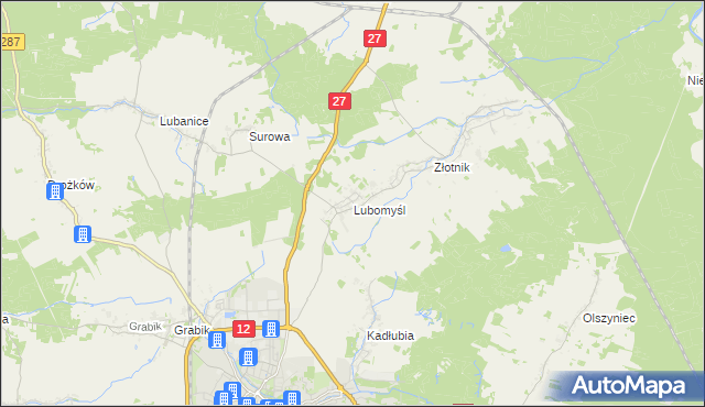 mapa Lubomyśl, Lubomyśl na mapie Targeo