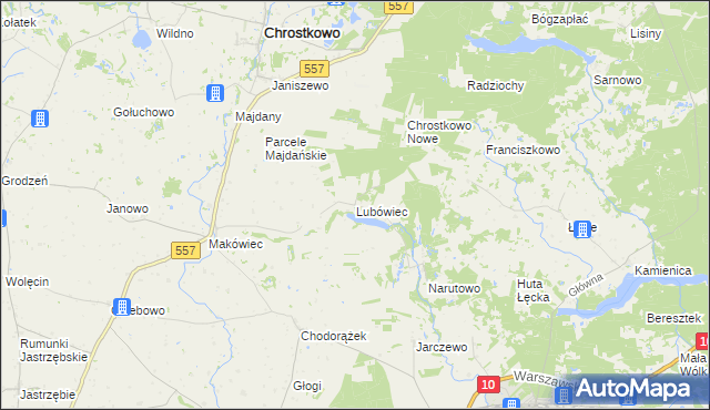 mapa Lubówiec, Lubówiec na mapie Targeo