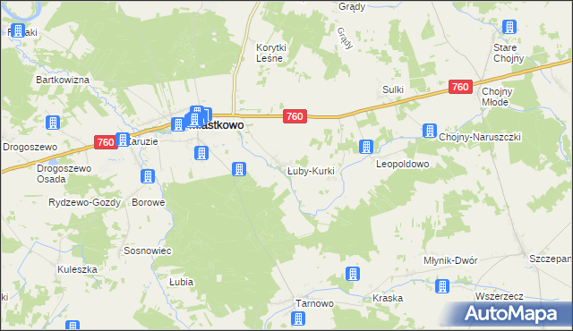 mapa Łuby-Kurki, Łuby-Kurki na mapie Targeo