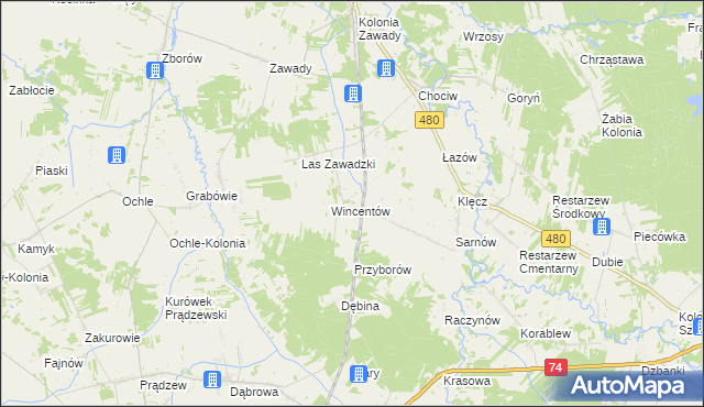 mapa Lucjanów gmina Widawa, Lucjanów gmina Widawa na mapie Targeo