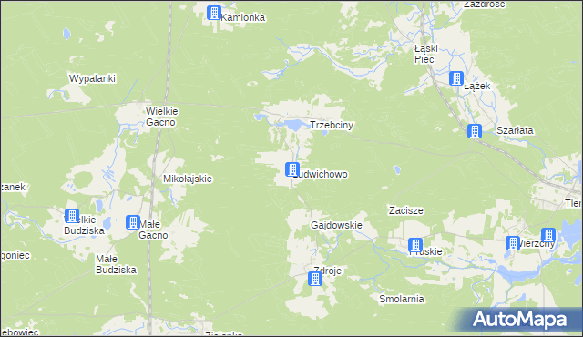 mapa Ludwichowo gmina Cekcyn, Ludwichowo gmina Cekcyn na mapie Targeo