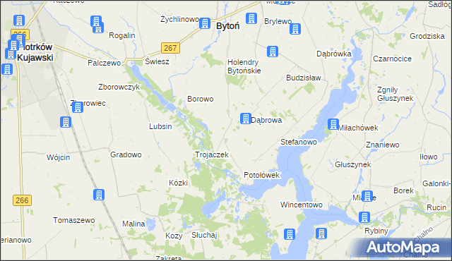 mapa Ludwikowo gmina Bytoń, Ludwikowo gmina Bytoń na mapie Targeo