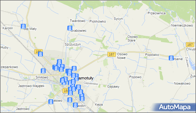 mapa Ludwikowo gmina Szamotuły, Ludwikowo gmina Szamotuły na mapie Targeo