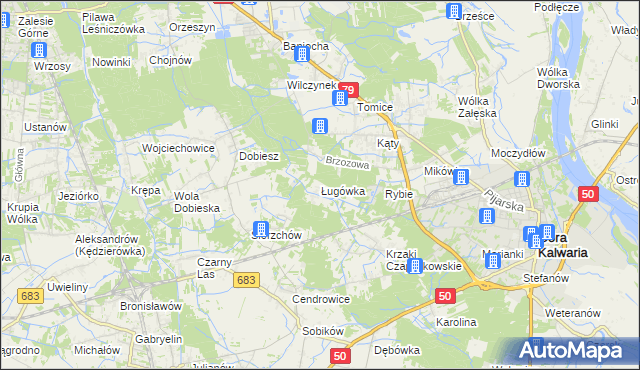 mapa Ługówka, Ługówka na mapie Targeo