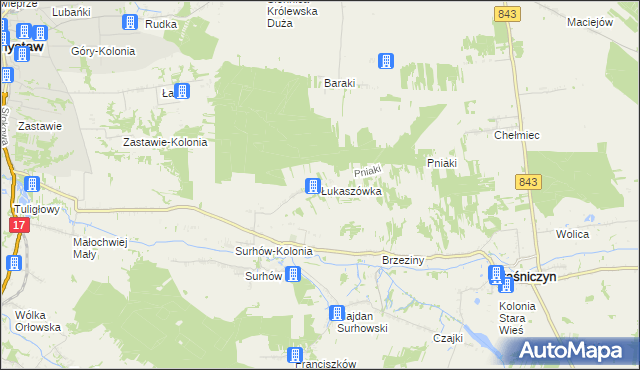 mapa Łukaszówka gmina Kraśniczyn, Łukaszówka gmina Kraśniczyn na mapie Targeo